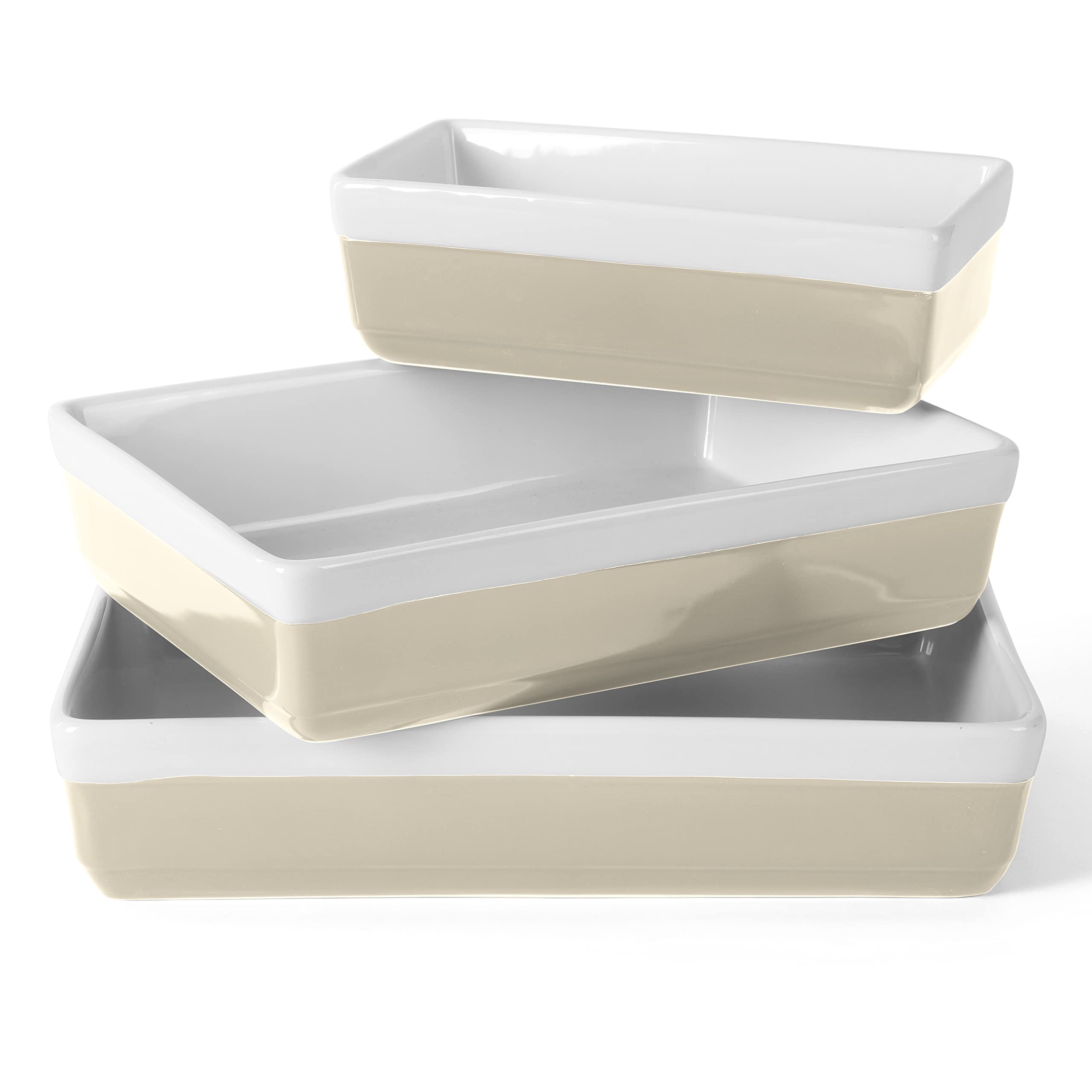 Martha Stewart Broadbrook Ceramic Bakeware, 13x9 Inch Rectangular Baking Dish with Handles, Cream Glazed Stoneware for Casseroles, Lasagna, Roasts & Desserts, Oven & Dishwasher Safe