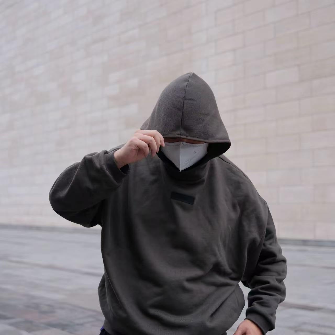 ESSENTIALS Pullover Hoodie Cotton Blend Adult Men Oversized, baggy fit.
